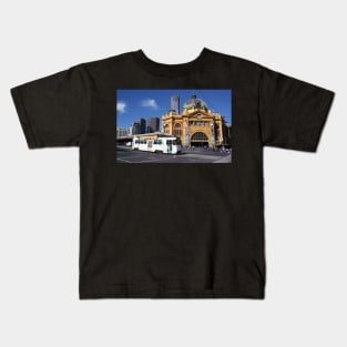 Flinders Street Station and Melbourne tram Kids T-Shirt